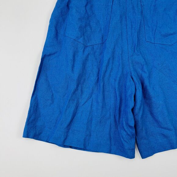 Sigrid Olsen Blue Linen Blend Shorts Size 10 NWT Casual Comfort Wear Essential - Picture 13 of 14